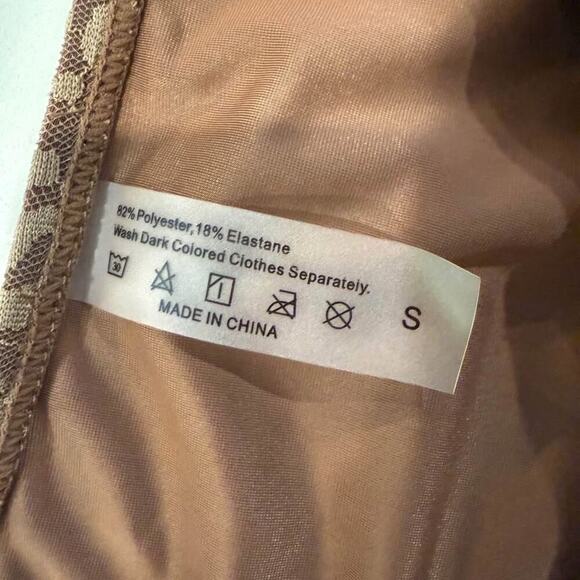 SHEIN Sexy Leopard Print Halter Triangle Bikini Set Womens Small Brown/Gold Swim - Picture 4 of 9